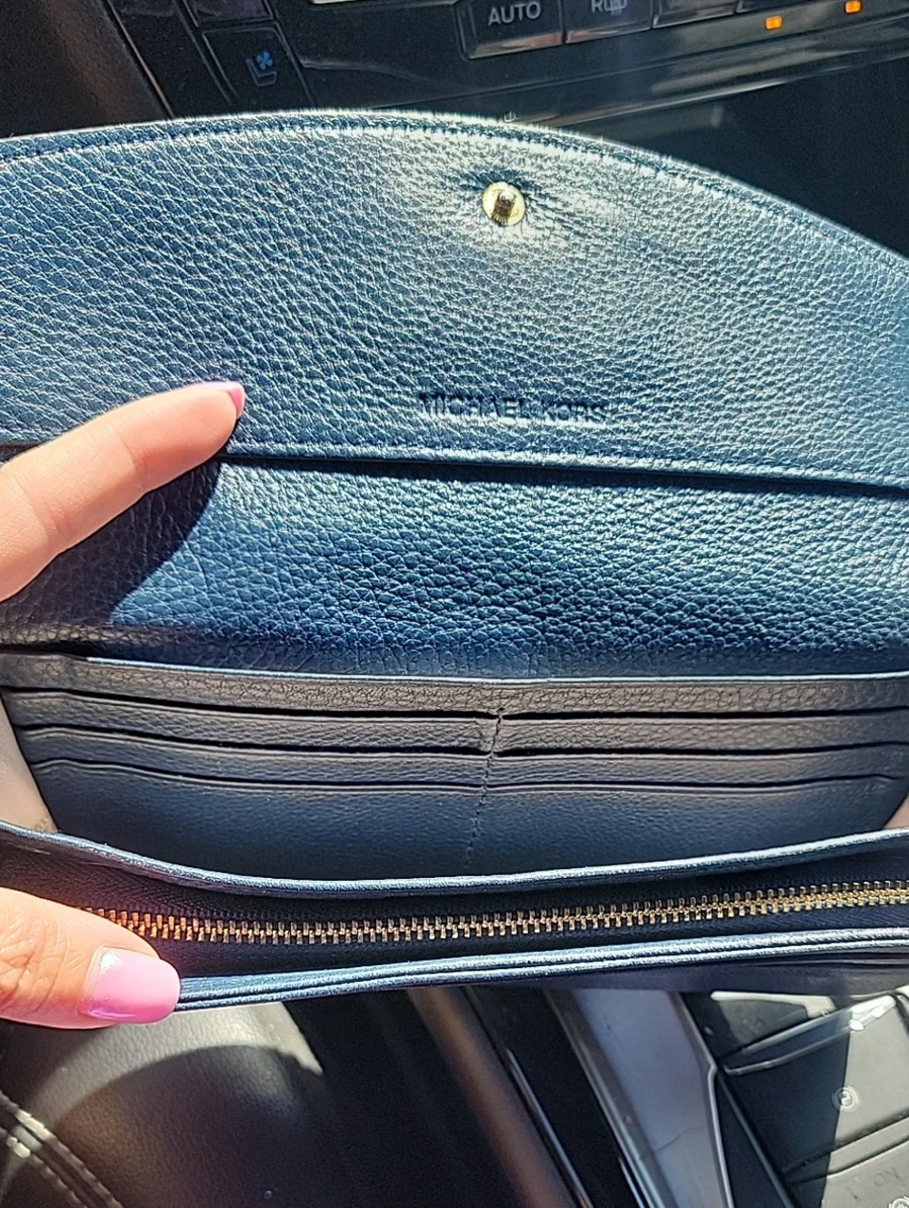 Michael Kors Navy Leather Continental Wallet